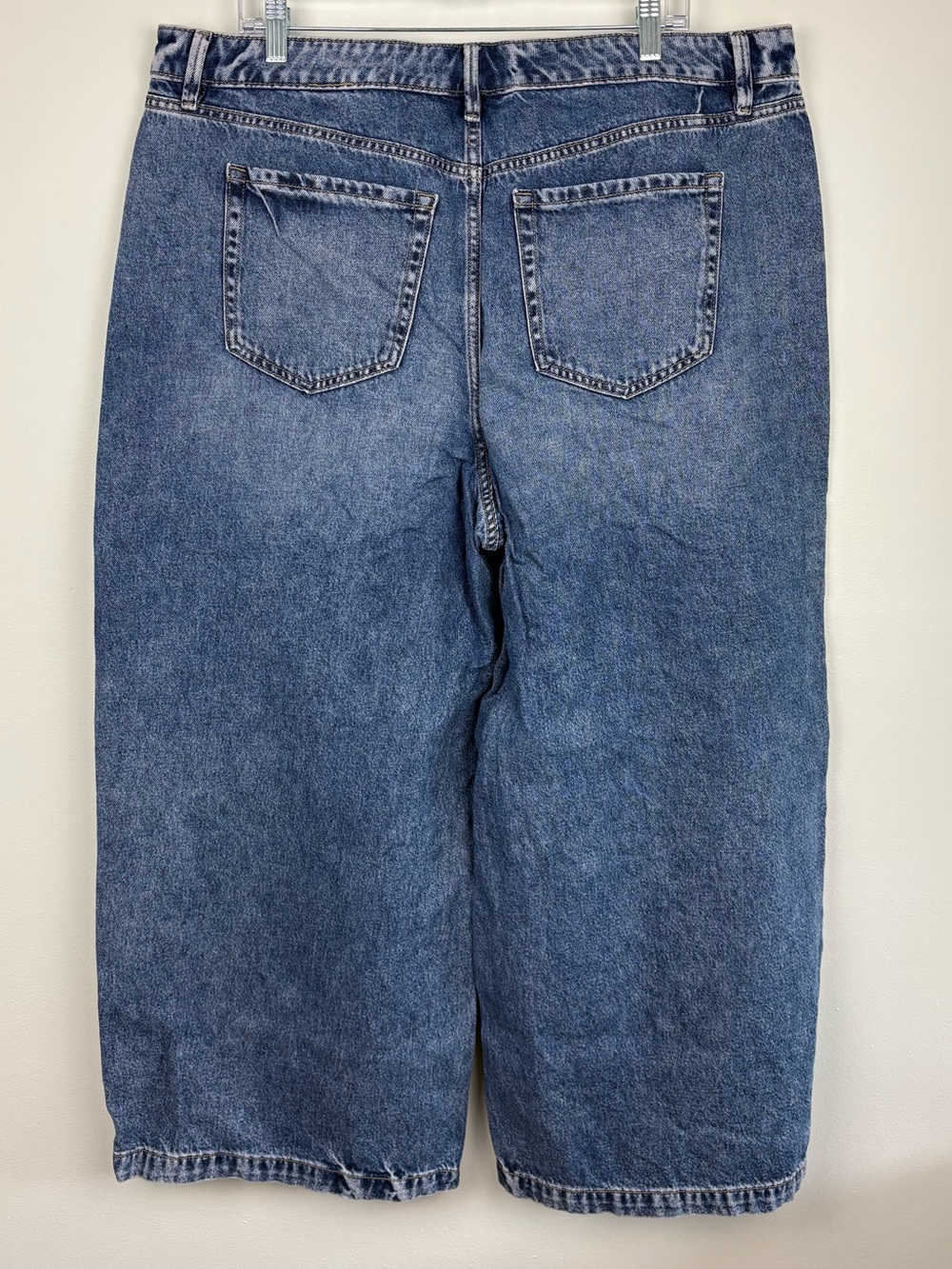 Lane Bryant Denim Wide Leg Jeans Size 18S Medium Blue Wash Clean Girl Minimalist - Picture 3 of 10